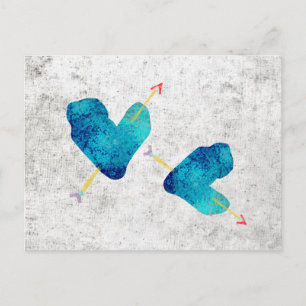 Blauw hart 14 februari briefkaart