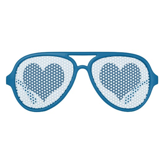 Blauw hart aviator zonnebril (Voorkant)