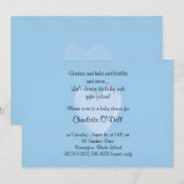 blauw hart; baby shower kaart (Voorkant / Achterkant)