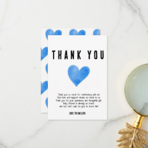 Blauw hart bedankkaart