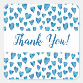 Blauw Hart Bedankt Sticker (Voorkant)