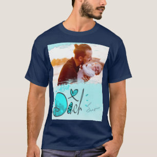Blauw hart Beste vader ooit Lijst Abstracte Foto T-shirt