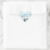 Blauw hart Bladeren Brondenband Zegel (Tas)