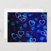 Blauw hart Briefkaart (Voorkant / Achterkant)