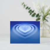 Blauw hart briefkaart (Staand voorkant)