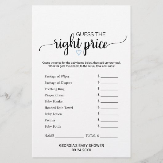 Blauw hart | Calligrafie wat er in uw telefoonspel Flyer (Voorkant)