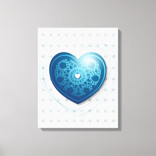 Blauw hart, canvas afdruk (Voorkant)