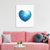 Blauw hart, canvas afdruk (Insitu (Woonkamer))