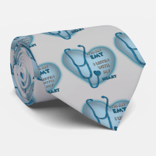 Blauw Hart EMT Stropdas