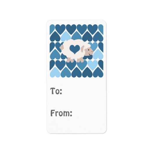 Blauw hart en luidop etiket (Voorkant)