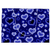 Blauw hart gevormd groot cadeauzakje (Achterkant)