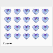 Blauw hart hart sticker (Vel)