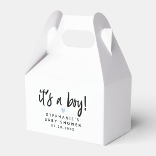 Blauw hart Het is een Baby shower van een jongen Bedankdoosjes