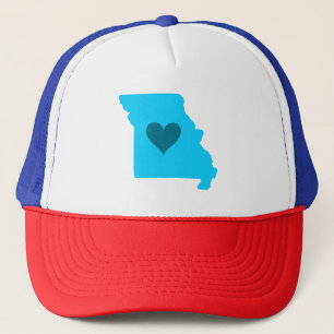 Blauw hart in de staat Missouri Trucker Pet