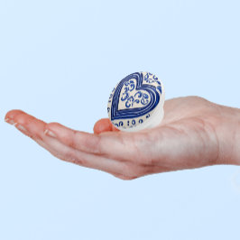 Blauw hart in Delf Pottery Painting Style Nederlan Keramische Knop