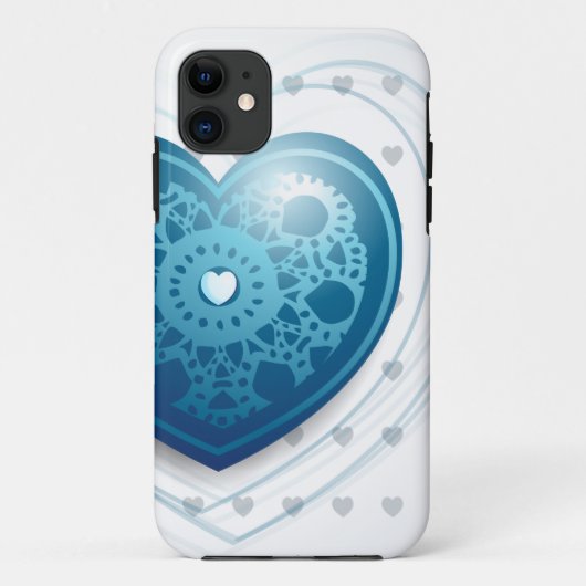 Blauw hart, iPhone case (Achterkant)