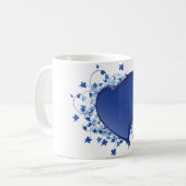 Blauw hart koffiemok (Voorkant links)
