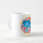 Blauw hart koffiemok (Voorkant links)