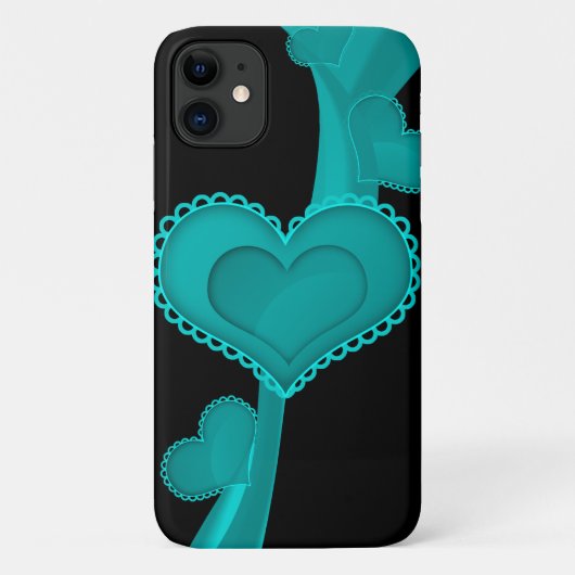 Blauw hart, liefde, Romance, Valentijnsdag Case-Mate iPhone Case (Achterkant)