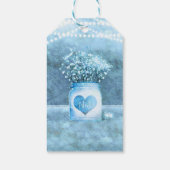 Blauw Hart Mason Pot & Baby's Breath Landelijk Cadeaulabel (Achterkant)
