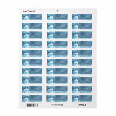 Blauw Hart Mason Pot & Baby's Breath Uitnodiging Etiket (Full Sheet)