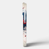 Blauw hart met rode bloemen Case-Mate iPhone case (Achterkant / Links)