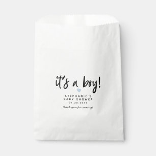 Blauw Hart Modern Baby shower Bedankzakje