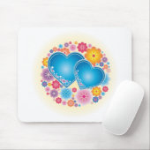 Blauw hart muismat (Met muis)