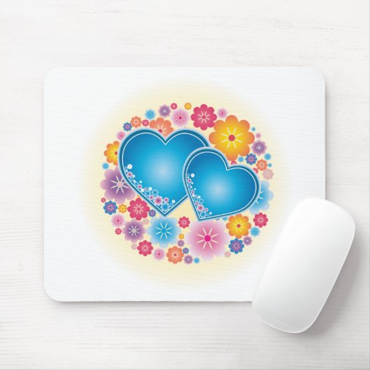 Blauw hart muismat (Met muis)