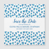 Blauw hart Opslaan Datum magneet (Voorkant)