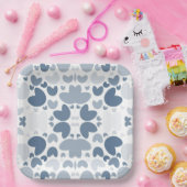 Blauw hart Papier Bord (Feest)