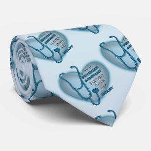 Blauw Hart Physician Assistant Stropdas