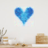 Blauw hart poster (Keuken)