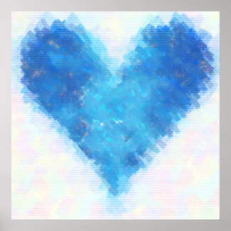 Blauw hart poster