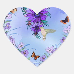 Blauw hart sticker
