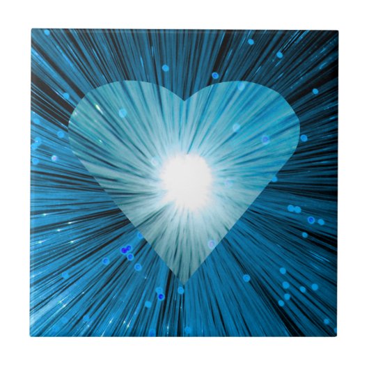 Blauw hart tegeltje (Voorkant)