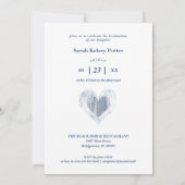 Blauw hart Trendy Al School Afstuderen 4 Foto's (Achterkant)