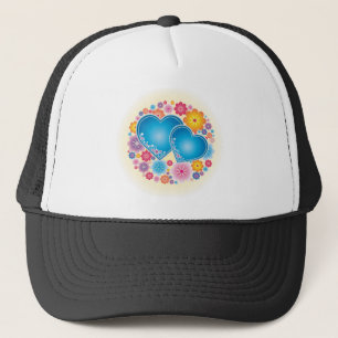 Blauw hart trucker pet