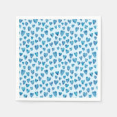 Blauw hart waterverf patroon servet (Voorkant)