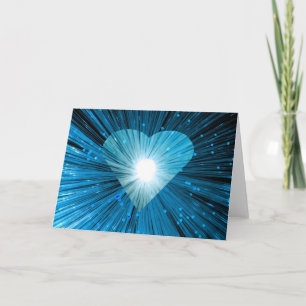 Blauw hart wenskaart kaart