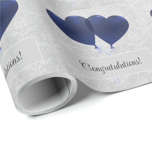 Blauw hartballonnen Weddenschap met papier (Rol Hoek)