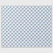Blauw hartjes patroon cadeaupapier (Vlak)