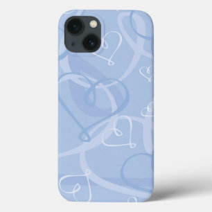 Blauw hartpatroon iPhone 13 hoesje