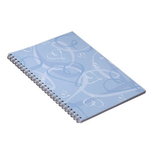 Blauw hartpatroon notitieboek