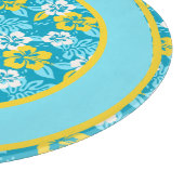 Blauw Hawaiiaans Hibiscus Bloemenpatroon Snijplank (Hoek)