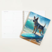 Blauw Heeler strand surfen schilderij Planner (Display)