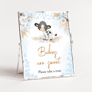 Blauw Heilig Koe Baby shower Baby's zijn Zoet Poster