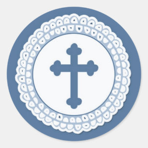 Blauw Heilig Kruis Stickers