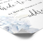 Blauw help de drukke bruid Een envelop adresseren Poster (Hoek)