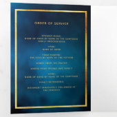 Blauw hemel gouden foto drievoudig begrafenisprogr drieluik aankondiging (Binnenzijde eerst)